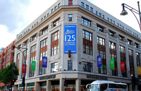 Façade magasin Marks and Spencer sur Oxford Street à Londres