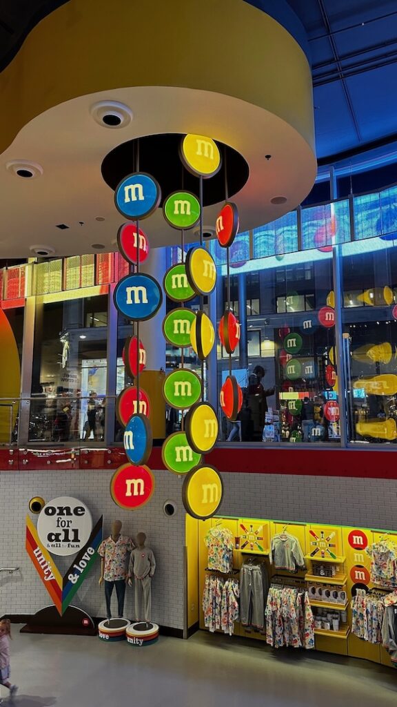 Etage textile au M&M's store de Londres