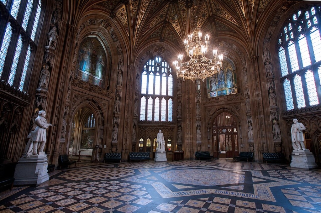 Lobby Central dans le Palais de Westminster à Londres