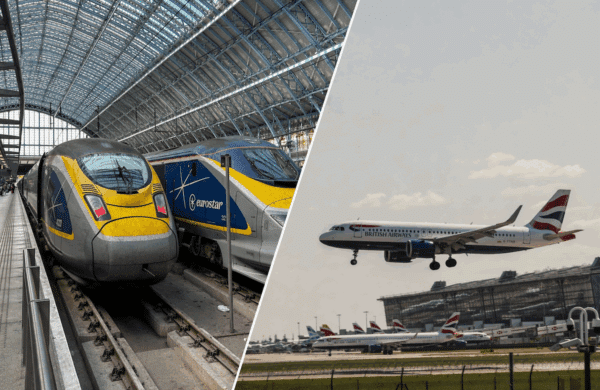 Comparaison train Eurostar contre l'avion